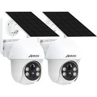 Anran – Caméra de surveillance extérieure 2K HD 3MP – Panneau solaire – Inclinaison 360° – Détection PIR – Vision nocturne couleur – Audio bidirectionnel