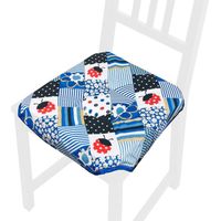 Cuscino Sedia Universale Cotone Lavabile Coprisedia Morbido Coccinella 100% Made In Italy - Blu