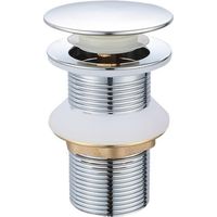 BEBUSINGOTO Bonde de Lavabo Pop-up sans Trop-plein, Vidage Clapet Push Open Pour Lavabo en Laiton, Chromé