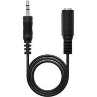 NanoCable 10.24.0203 - Stereo-Audiokabel, JACK 3.5/M-JACK 3.5/H, Stecker-Buchse, schwarz, 3m, 3mts