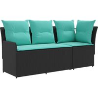 vidaXL Garden Armrest Sofa with Corner Sofa 2 Piece PE Rattan