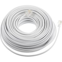 1 Câble Téléphonique 20M RJ11 6P4C Blanc 4 Conducteurs Cuivre PVC Pour Bureau Fax Modem