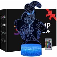 Veilleuse 3D, Jouets Spiderman Pour Garçons, 16 Couleurs Avec Télécommande-