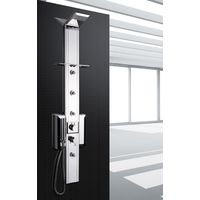Colonne de douche hydromassante thermostatique – 4 buses orientables anticalcaires – Aluminium anodisé – 154,5 cm – Pression 2-6 bar – Drop