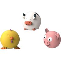 3 pièces de jouets sonores en latex pour chiens, balles rondes pour le grincement des dents et la décompression, super mignons, éducatifs, vraiment mignons, peluche, bichon, chiot, amusant