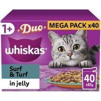 Whiskas 1+ Duo Surf and Turf Adult Wet Cat Food Pouches in J - 85g - 811913