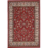 Tapis oriental rectangle 270x370 cm rouge – Motif ancestral tissé – Poils ras en polypropylène – Anti-acariens et insensible aux UV – Unamourdetapis