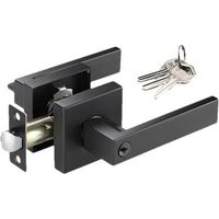 Türgriff – Ansicht – Innentürgriffe mit Schloss, 3-Riegel-Türgriffset für Schlafzimmer, Haustür, Tor, Garage