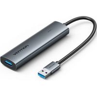 Hub USB 3.0 Vention TGXHB/ 1xUSB Tipo-C/ 3xUSB/ 1xUSB Tipo-C PD/ Gris