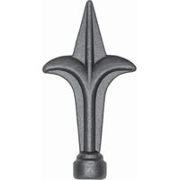 Deco Fer Forge – Pointe de lance fer forgé H114xL57mm – Compatible tube Ø21mm – Fixation par soudure – Élément décoratif portail et clôture