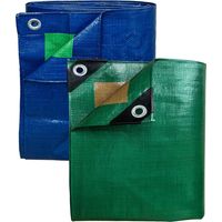 Pack mit 2 TECPLAST-Schutzplanen - Mittlere Größen - 5x8m (x1) HQ250MU + 6x10m (x1) SR150MU - Wasserdichte Planen - PD2MU