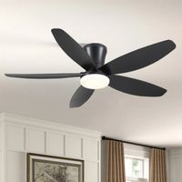 Kviflon ventilateur de plafond LED noir 91 cm, moteur DC silencieux
