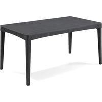 Tavolo da Giardino in Polipropilene Effetto Rattan Colore Grafite Modello Girona Keter