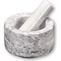 KESPER Mortaio, materiale: marmo, dimensioni: Ø 13 cm, altezza: 8 cm, colore: bianco lucido 71505