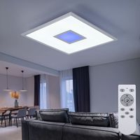 Plafonnier LED panneau lampe de salle à manger lampe de salon lumière de couloir lampe lumière du jour, télécommande dimmable RVB minuterie CCT mémoire veilleuse, 20W 2600lm 3000-6500K blanc chaud-bla