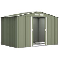 Abrigo de jardim 5,4 m² com porta deslizante,kit de fundação,ventilação em aço galvanizado,cor verde claro
