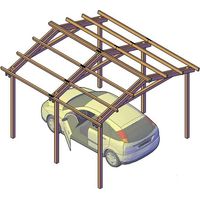 Pergola Carport in legno 400x400 cm, in pino impregnato, Made in Italy