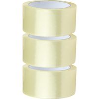 Ruban Adhésif Transparent 3 Rouleaux de 48mm x 60m Ruban Adhésif pour Colis Transparent Ruban d'Emballage pour des Boîtes, des Cartons, Déménagement