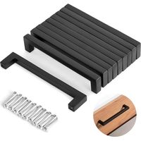 Set mit 10 schwarzen Edelstahl-Möbelgriffen – 192 mm Lochabstand – Einfache Montage – Ergonomisches Design