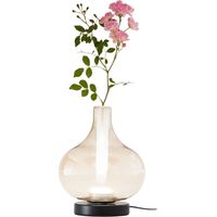 Lampe De Table Crodo Cognac 7W Led Intégrée, Température De Couleur 2700K-3000K-4000K, Variateur Tactile, Verre Borosilicate Et Métal - Crodo