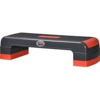 Höhenverstellbarer Aerobic-Stepptritt mit 3 Höheneinstellungen (10-15-20 cm) aus schwarzem und rotem Kunststoff