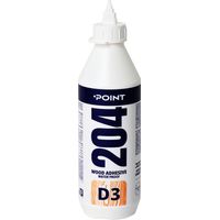 Colla per legno POINT 204 Wood Fix D3 – forte adesione, asciugatura rapida, resistente all’acqua – interno/esterno – 500 ml.