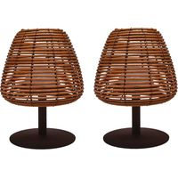 Set Mit 2 Kabellosen Tischlampen BOHEME h25cm