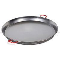 Plat paella 80 cm en acier poli – Légère et résistante à la chaleur – Deux poignées pour transport facile – Pour 40 personnes – La Ideal