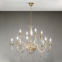 Lampadario a sospensione CECILIA in cristallo D95 cm 12 luci ORO