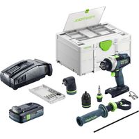 Set base Festool TPC 18/4: avvitatore a percussione a batteria 18 V 75 Nm Brushless + 1 batteria da 4,0 Ah + caricabatterie rapido + Systainer