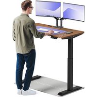 Desktronic Bureau assis debout HomeOne - 120x60cm - Noir/Noyer