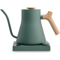Wasserkocher de Schwanenhals de Fellow Stagg EKG Pro - Handgefilterter Kaffee- (pour-over) und Teekocher, Schnellaufheizung, EU Rauchgrün mit Griff de Ahorn