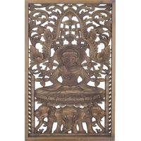 Signes Grimalt Mur de la plaque en bois en bois Plaques de bois marron mural Bouddha 70x1x45cm 26918