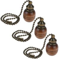 3 Pcs 30cm Bronze 30cm Wooden Ceiling Fan Pull Chain Decorative