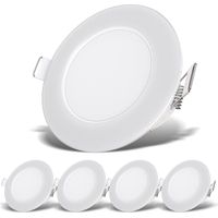 Lot de 5 spots LED encastrables IP65 – spéciales Salle de bain – Ultra-plats 30mm – Ø68mm – Blanc neutre 4000K – 3W / 350lm chacun