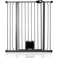 Bettacare Pet Gate with Lockable Cat Flap, 94.3cm - 101.9cm, Slate Grey, 104cm in Height