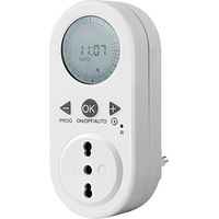 Electraline 58106 Timer Programmatore Digitale Giornaliero con Intervallo Programmazione, Bianco, Presa 10/16A