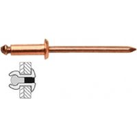 100 Kupfer-/Stahlnieten mit Flachkopf Ø 3 x 10 mm TECHMAN
