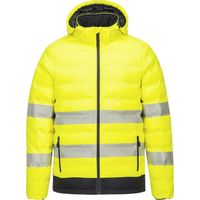 Portwest Heated Hi Viz Jacket Electric Tunnel Puffer Coat Yellow Hi Vis XXXL