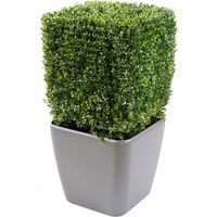 Plante artificielle haute gamme Spécial extérieur, Buis carré artificiel couleur vert - Dim : 85 x 50 cm