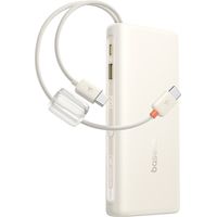 Batterie externe 20 000 mAh 100 W avec écran et deux câbles USB-C - beige