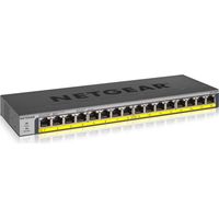 Netgear GS116PP Switch Ethernet Gigabit non gestito con PoE, supporto PoE, alimentazione tramite porta, montaggio incluso