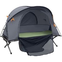 Ensemble tente de camping 3 en 1 avec lit de camp 1 personne, tente et 1 matelas gonflable - sac de transport inclus