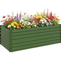 Outsunny – Carré potager sur pied en acier galvanisé 180 x 90 x 59 cm – Conception rectangulaire pour optimiser le développement des racines – Couleur verte