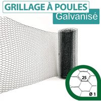 Grillage Triple Torsion Vert - Maille Hexa 25mm - Longueur 5m - 1 mètre