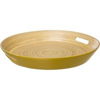 Bandeja de bambú 42cm modern color amarillo mostaza - 5five
