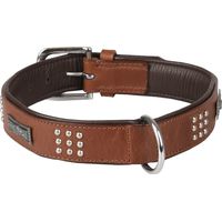 Collier Cuir SEDONA brun taille XL 47-55 cm pour chien. - Flamingo