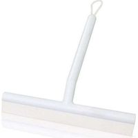 Raclette de Douche en Silicone avec Crochet Blanc Anti-Rayures pour Verre Plastique Carrelage Salle de Bain Brosse Double Face Design Pratique