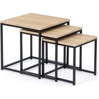 Set di 3 tavolini bassi 35/40/45 con design industriale DETROIT