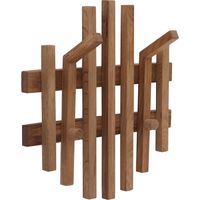 MCA Panneau vestiaire HHG-393, patère murale, patère en bois, bois massif 40 x 38 cm, chêne
